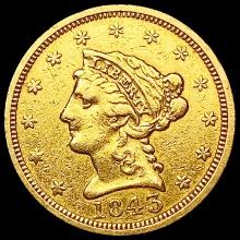 1843 $2.50 Gold Quarter Eagle LIGHTLY CIRCULATED