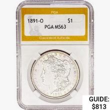 1891-O Morgan Silver Dollar PGA MS63