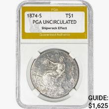 1874-S Silver Trade Dollar PGA UNC