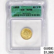 1903 $2.50 Gold Quarter Eagle ICG AU58