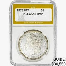 1878 8TF Morgan Silver Dollar PGA MS65 DMPL