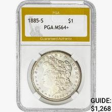 1885-S Morgan Silver Dollar PGA MS64+