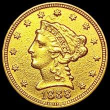 1888 $2.50 Gold Quarter Eagle CLOSELY UNCIRCULATED