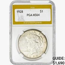 1928 Silver Peace Dollar PGA MS64