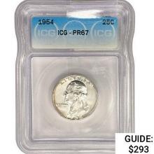 1954 Washington Silver Quarter ICG PR67