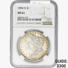 1890-O Morgan Silver Dollar NGC MS61