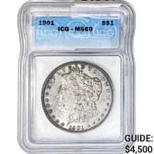 1901 Morgan Silver Dollar ICG MS60