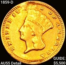 1859-D Rare Gold Dollar CLOSELY UNCIRCULATED