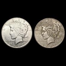 (2) 1927 Silver Peace Dollars LIGHTLY CIRCULATED