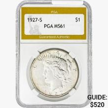 1927-S Silver Peace Dollar PGA MS61