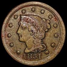 1851 Braided Hair Large Cent CLOSELY UNCIRCULATED