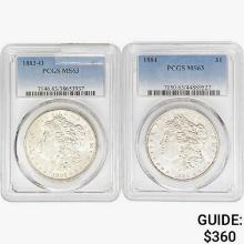 1883-1884 [2] Morgan Silver Dollar PCGS MS63