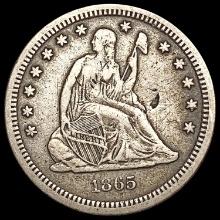 1865-S Seated Liberty Quarter LIGHTLY CIRCULATED