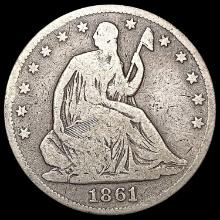 1861 Seated Liberty Half Dollar LIGHTLY CIRCULATED