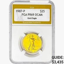 1987-P $25 1/2oz Gold Eagle PGA PR69 DCAM