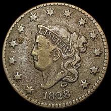 1828 Coronet Head Large Cent LIGHTLY CIRCULATED