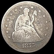 1875-S Seated Liberty Quarter NICELY CIRCULATED