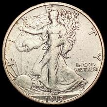 1918-S Walking Liberty Half Dollar CLOSELY UNCIRCU