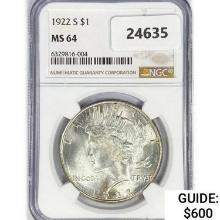 1922 Silver Peace Dollar NGC MS64