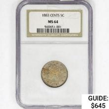 1883 Liberty Victory Nickel NGC MS64 Cents