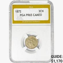 1872 Nickel Three Cent PGA PR65 CAMEO