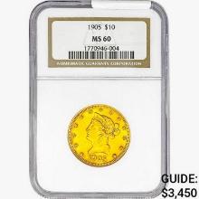 1905 $10 Gold Eagle NGC MS60