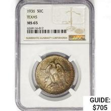 1936 Texas Half Dollar NGC MS65