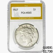 1927 Silver Peace Dollar PGA MS65