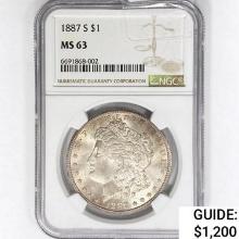 1887-S Morgan Silver Dollar NGC MS63