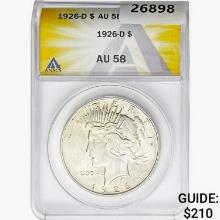 1926-D Silver Peace Dollar ANACS AU58