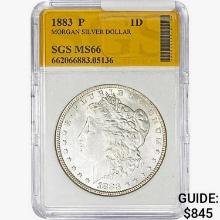 1883-P Morgan Silver Dollar SGS MS66