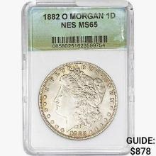 1882-O Morgan Silver Dollar NES MS65