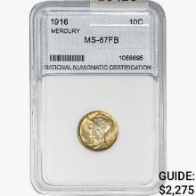 1916 Mercury Silver Dime NNC MS67 FB