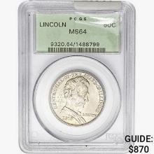 1918 Illinois Half Dollar PCGS MS64