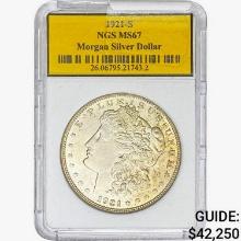 1921-S Morgan Silver Dollar NGS MS67