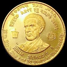 1966 Ethiopia $10 Gold Coin 0.1157oz CHOICE PROOF