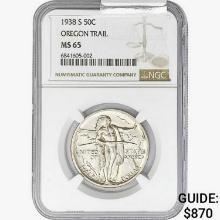 1938-S Oregon Trail Half Dollar NGC MS65