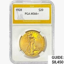 1928 $20 Gold Double Eagle PGA MS66+