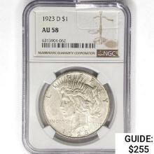 1923-D Silver Peace Dollar NGC AU58