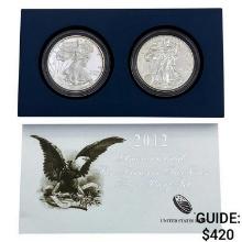 2012 Proof and Rev. Proof Silver Eagle Set [2 Coins]