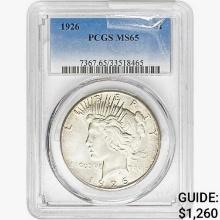 1926 Silver Peace Dollar PCGS MS65