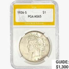 1926-S Silver Peace Dollar PGA MS65