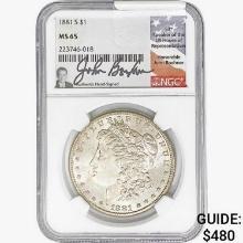 1881-S Morgan Silver Dollar NGC MS65