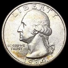 1934-D Washington Silver Quarter NEARLY UNCIRCULATED