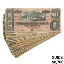 PACK OF (100) 1864 $10 TEN DOLLARS CSA CONFEDERATE STATES OF AMERICA CURRENCY NOTES VERY FINE+