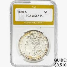 1880-S Morgan Silver Dollar PGA MS67 PL