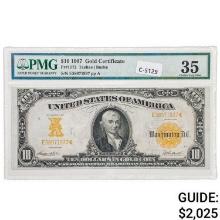 FR. 1172 1907 $10 TEN DOLLARS HILLEGAS GOLD CERTIFICATE CURRENCY NOTE PMG CHOICE VERY FINE-35