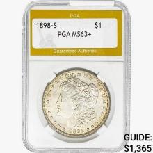 1898-S Morgan Silver Dollar PGA MS63+