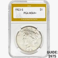 1923-S Silver Peace Dollar PGA MS64+