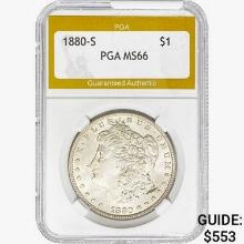 1880-S Morgan Silver Dollar PGA MS66
